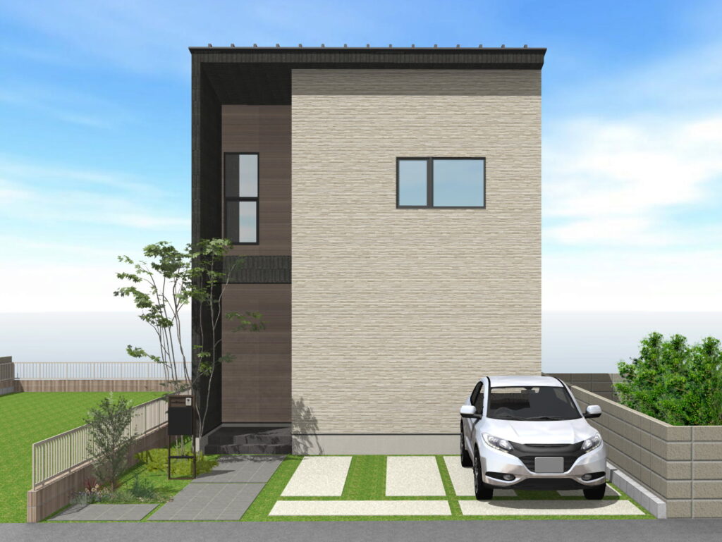 ストークガーデン西大寺松崎1号地モデルハウスの完成予想外観パース